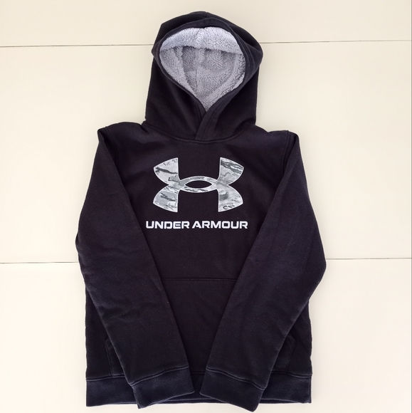 Under Armour Loose Fit Black Camo Hoodie Boys Size Large - Picture 5 of 12